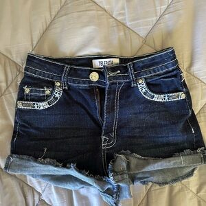 Telepatia Women's Dark Blue Jean Shorts